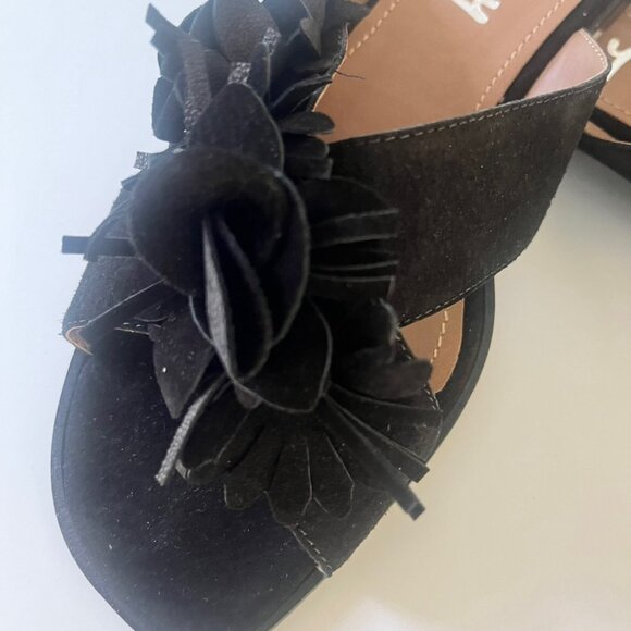 French Soles Dubonnet Black Suede Sandals size 8.5 - Picture 4 of 4